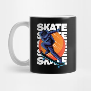 Astronaut Skater Stakeboarding in Space Mug